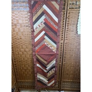 Vtg HandmadeQuilted Fall Thanksgiving Unique Table Runner  55" Long X 15.5" Wide